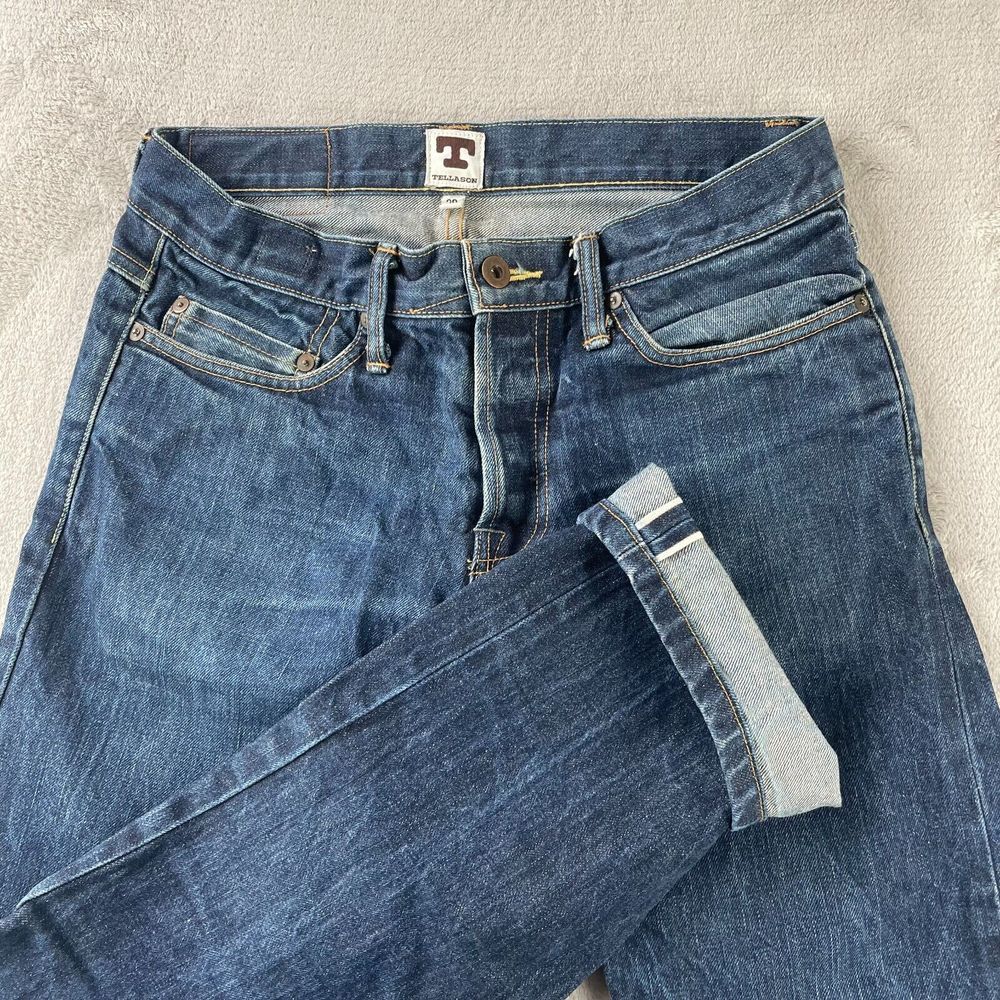 Tellason Jeans Men 29x29 Blue‎ Selvedge Redline Denim White Oak Made in USA